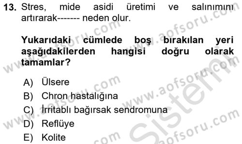 Çatışma ve Stres Yönetimi 2 Dersi 2025 - 2026 Yılı (Vize) Ara Sınav Soruları 13. Soru