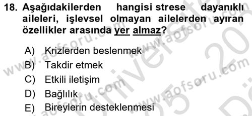 Çatışma ve Stres Yönetimi 2 Dersi 2025 - 2026 Yılı (Vize) Ara Sınav Soruları 18. Soru