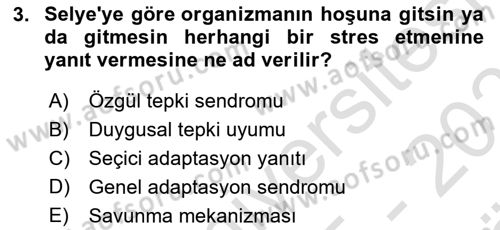 Çatışma ve Stres Yönetimi 2 Dersi 2025 - 2026 Yılı (Vize) Ara Sınav Soruları 3. Soru