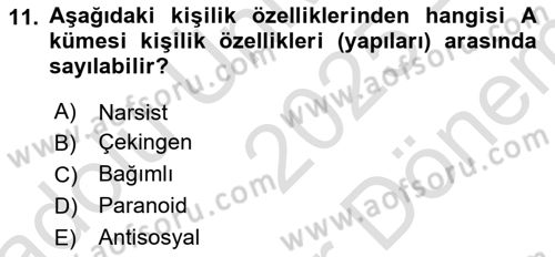 Çatışma ve Stres Yönetimi 2 Dersi 2025 - 2026 Yılı (Final) Dönem Sonu Sınav Soruları 11. Soru