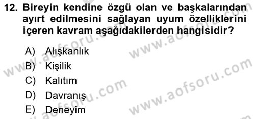 Çatışma ve Stres Yönetimi 2 Dersi 2025 - 2026 Yılı (Final) Dönem Sonu Sınav Soruları 12. Soru