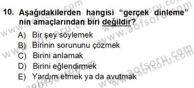 Çağrı Merkezinde Hizmet Dersi Ara Sınavı Deneme Sınav Soruları 10. Soru