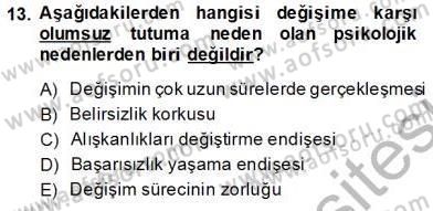 Çağrı Merkezinde Hizmet Dersi Ara Sınavı Deneme Sınav Soruları 13. Soru