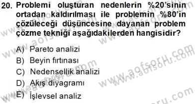 Çağrı Merkezinde Hizmet Dersi 2013 - 2014 Yılı (Final) Dönem Sonu Sınav Soruları 20. Soru