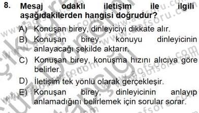 Çağrı Merkezinde Hizmet Dersi Ara Sınavı Deneme Sınav Soruları 8. Soru