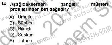 Çağrı Merkezinde Hizmet Dersi 2014 - 2015 Yılı (Final) Dönem Sonu Sınav Soruları 14. Soru