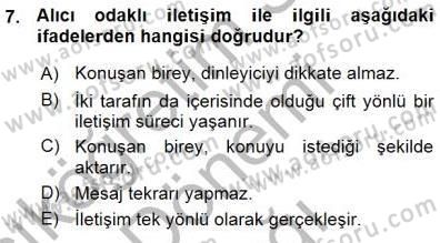 Çağrı Merkezinde Hizmet Dersi Ara Sınavı Deneme Sınav Soruları 7. Soru