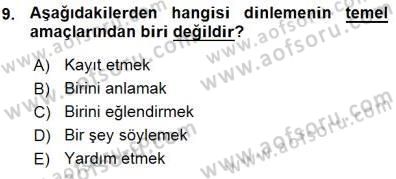Çağrı Merkezinde Hizmet Dersi Ara Sınavı Deneme Sınav Soruları 9. Soru