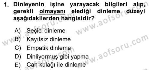 Çağrı Merkezinde Hizmet Dersi 2019 - 2020 Yılı (Final) Dönem Sonu Sınav Soruları 1. Soru