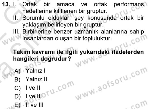 Çağrı Merkezinde Hizmet Dersi Ara Sınavı Deneme Sınav Soruları 13. Soru