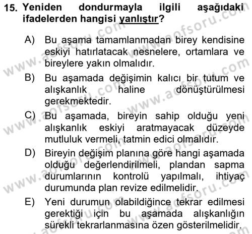 Çağrı Merkezinde Hizmet Dersi Ara Sınavı Deneme Sınav Soruları 15. Soru