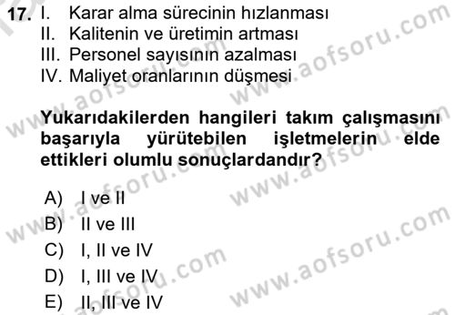 Çağrı Merkezinde Hizmet Dersi Ara Sınavı Deneme Sınav Soruları 17. Soru