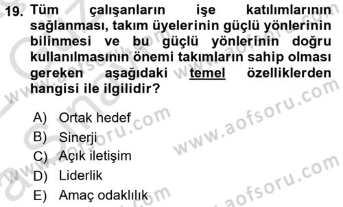 Çağrı Merkezinde Hizmet Dersi Ara Sınavı Deneme Sınav Soruları 19. Soru