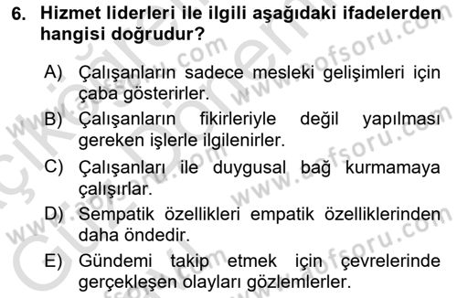 Çağrı Merkezinde Hizmet Dersi 2021 - 2022 Yılı (Vize) Ara Sınav Soruları 6. Soru