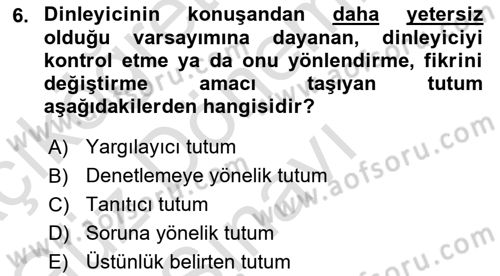 Çağrı Merkezinde Hizmet Dersi 2021 - 2022 Yılı (Final) Dönem Sonu Sınav Soruları 6. Soru