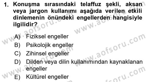 Çağrı Merkezinde Hizmet Dersi Ara Sınavı Deneme Sınav Soruları 1. Soru