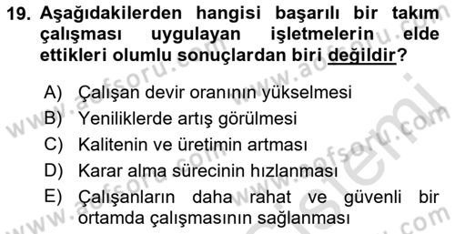Çağrı Merkezinde Hizmet Dersi 2022 - 2023 Yılı (Vize) Ara Sınav Soruları 19. Soru