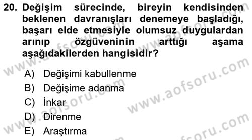 Çağrı Merkezinde Hizmet Dersi Ara Sınavı Deneme Sınav Soruları 20. Soru