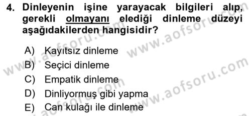 Çağrı Merkezinde Hizmet Dersi 2022 - 2023 Yılı (Vize) Ara Sınav Soruları 4. Soru