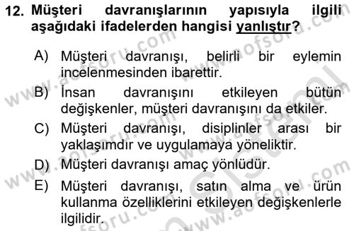 Çağrı Merkezinde Hizmet Dersi 2022 - 2023 Yılı Yaz Okulu Sınav Soruları 12. Soru