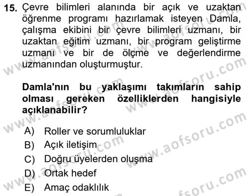 Çağrı Merkezinde Hizmet Dersi 2022 - 2023 Yılı Yaz Okulu Sınav Soruları 15. Soru