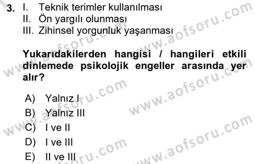 Çağrı Merkezinde Hizmet Dersi 2022 - 2023 Yılı Yaz Okulu Sınav Soruları 3. Soru