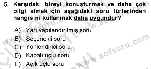 Çağrı Merkezinde Hizmet Dersi 2022 - 2023 Yılı Yaz Okulu Sınav Soruları 5. Soru