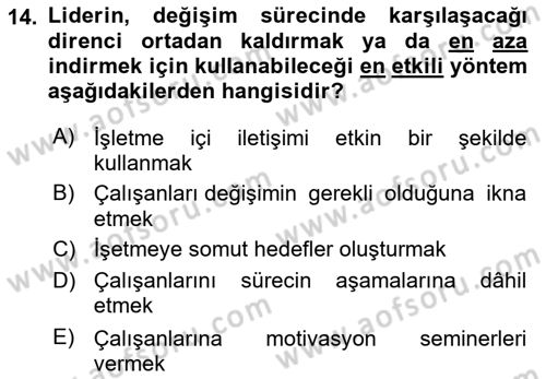 Çağrı Merkezinde Hizmet Dersi Ara Sınavı Deneme Sınav Soruları 14. Soru