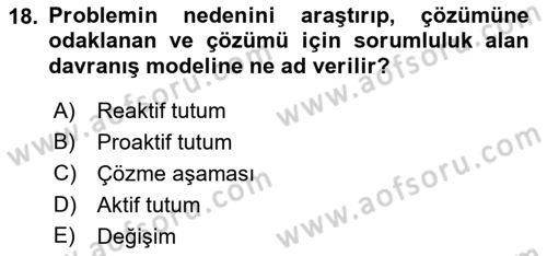 Çağrı Merkezinde Hizmet Dersi Ara Sınavı Deneme Sınav Soruları 18. Soru
