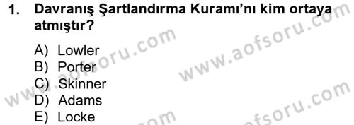 İş ve Yaşamda Motivasyon Dersi 2012 - 2013 Yılı (Vize) Ara Sınav Soruları 1. Soru