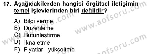 İş ve Yaşamda Motivasyon Dersi 2012 - 2013 Yılı (Vize) Ara Sınav Soruları 17. Soru