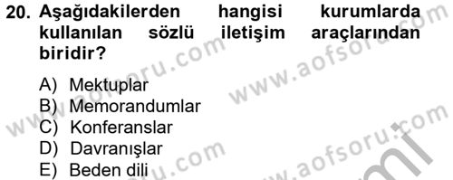 İş ve Yaşamda Motivasyon Dersi 2012 - 2013 Yılı (Vize) Ara Sınav Soruları 20. Soru