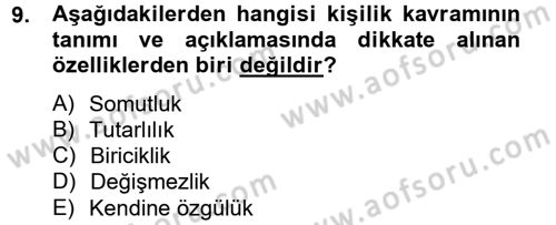 İş ve Yaşamda Motivasyon Dersi 2012 - 2013 Yılı (Vize) Ara Sınav Soruları 9. Soru