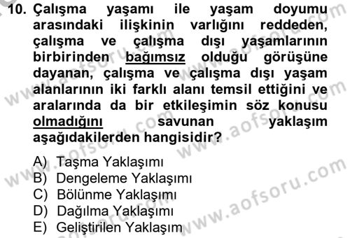 İş ve Yaşamda Motivasyon Dersi 2012 - 2013 Yılı (Final) Dönem Sonu Sınav Soruları 10. Soru