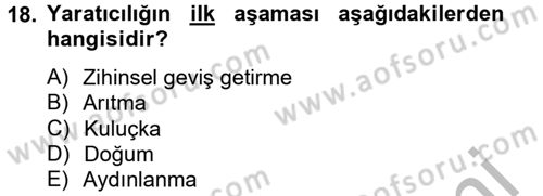 İş ve Yaşamda Motivasyon Dersi 2012 - 2013 Yılı (Final) Dönem Sonu Sınav Soruları 18. Soru