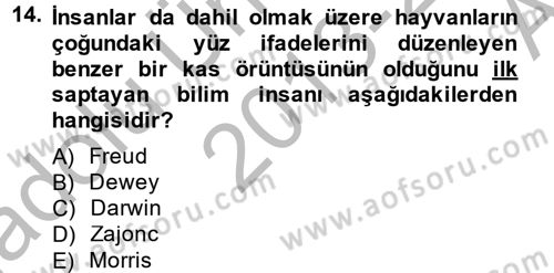 İş ve Yaşamda Motivasyon Dersi 2013 - 2014 Yılı (Vize) Ara Sınav Soruları 14. Soru