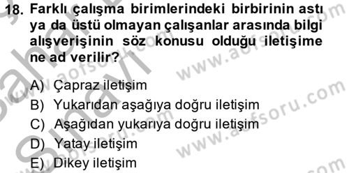 İş ve Yaşamda Motivasyon Dersi 2013 - 2014 Yılı (Vize) Ara Sınav Soruları 18. Soru