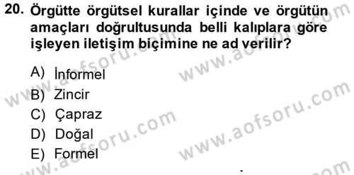 İş ve Yaşamda Motivasyon Dersi 2013 - 2014 Yılı (Vize) Ara Sınav Soruları 20. Soru