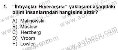 İş ve Yaşamda Motivasyon Dersi 2013 - 2014 Yılı (Final) Dönem Sonu Sınav Soruları 1. Soru