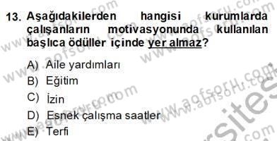 İş ve Yaşamda Motivasyon Dersi 2013 - 2014 Yılı (Final) Dönem Sonu Sınav Soruları 13. Soru