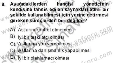 İş ve Yaşamda Motivasyon Dersi 2013 - 2014 Yılı (Final) Dönem Sonu Sınav Soruları 8. Soru