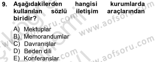 İş ve Yaşamda Motivasyon Dersi 2013 - 2014 Yılı Tek Ders Sınav Soruları 9. Soru