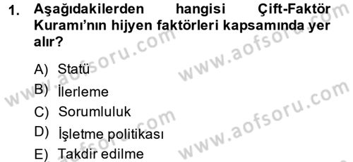 İş ve Yaşamda Motivasyon Dersi 2014 - 2015 Yılı (Vize) Ara Sınav Soruları 1. Soru