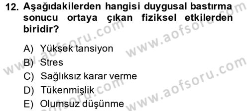 İş ve Yaşamda Motivasyon Dersi 2014 - 2015 Yılı (Vize) Ara Sınav Soruları 12. Soru