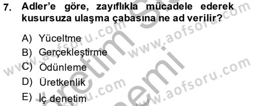 İş ve Yaşamda Motivasyon Dersi 2014 - 2015 Yılı (Vize) Ara Sınav Soruları 7. Soru