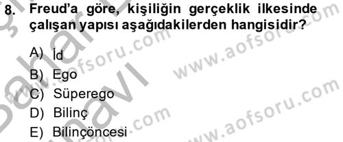 İş ve Yaşamda Motivasyon Dersi 2014 - 2015 Yılı (Vize) Ara Sınav Soruları 8. Soru