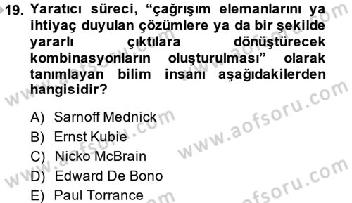 İş ve Yaşamda Motivasyon Dersi 2014 - 2015 Yılı (Final) Dönem Sonu Sınav Soruları 19. Soru