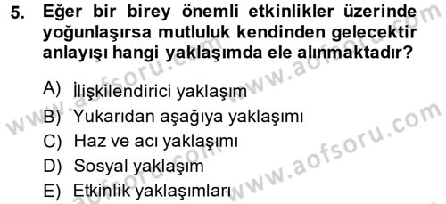 İş ve Yaşamda Motivasyon Dersi 2014 - 2015 Yılı (Final) Dönem Sonu Sınav Soruları 5. Soru