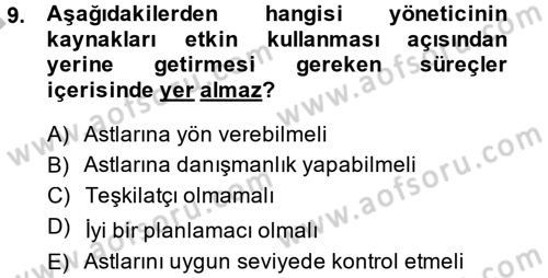 İş ve Yaşamda Motivasyon Dersi 2014 - 2015 Yılı (Final) Dönem Sonu Sınav Soruları 9. Soru