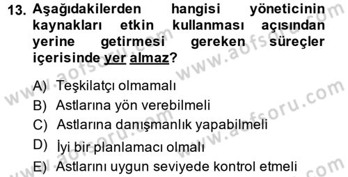 İş ve Yaşamda Motivasyon Dersi 2014 - 2015 Yılı Tek Ders Sınav Soruları 13. Soru